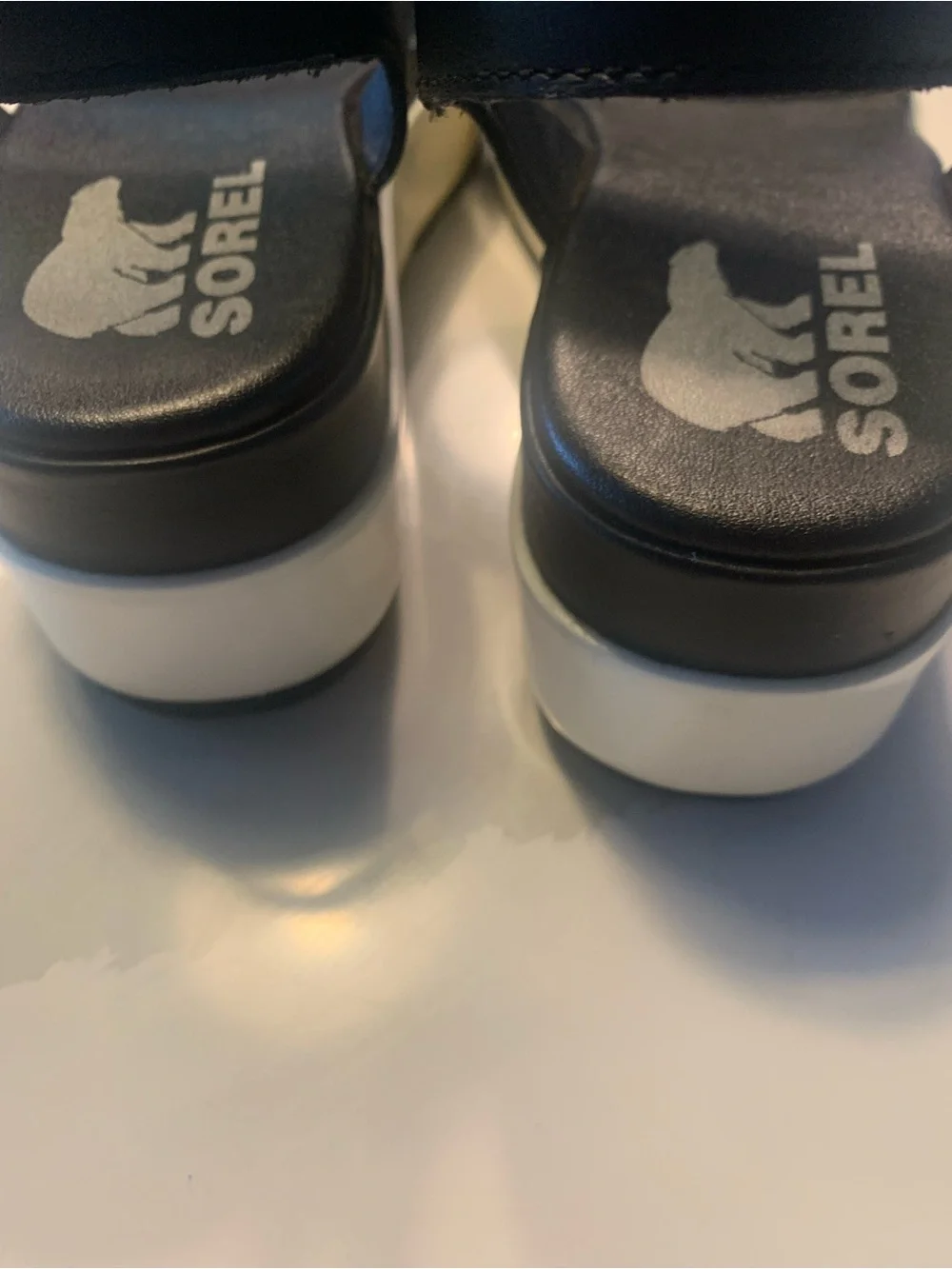 Sorel Women’s  Black and White Platform Sandals